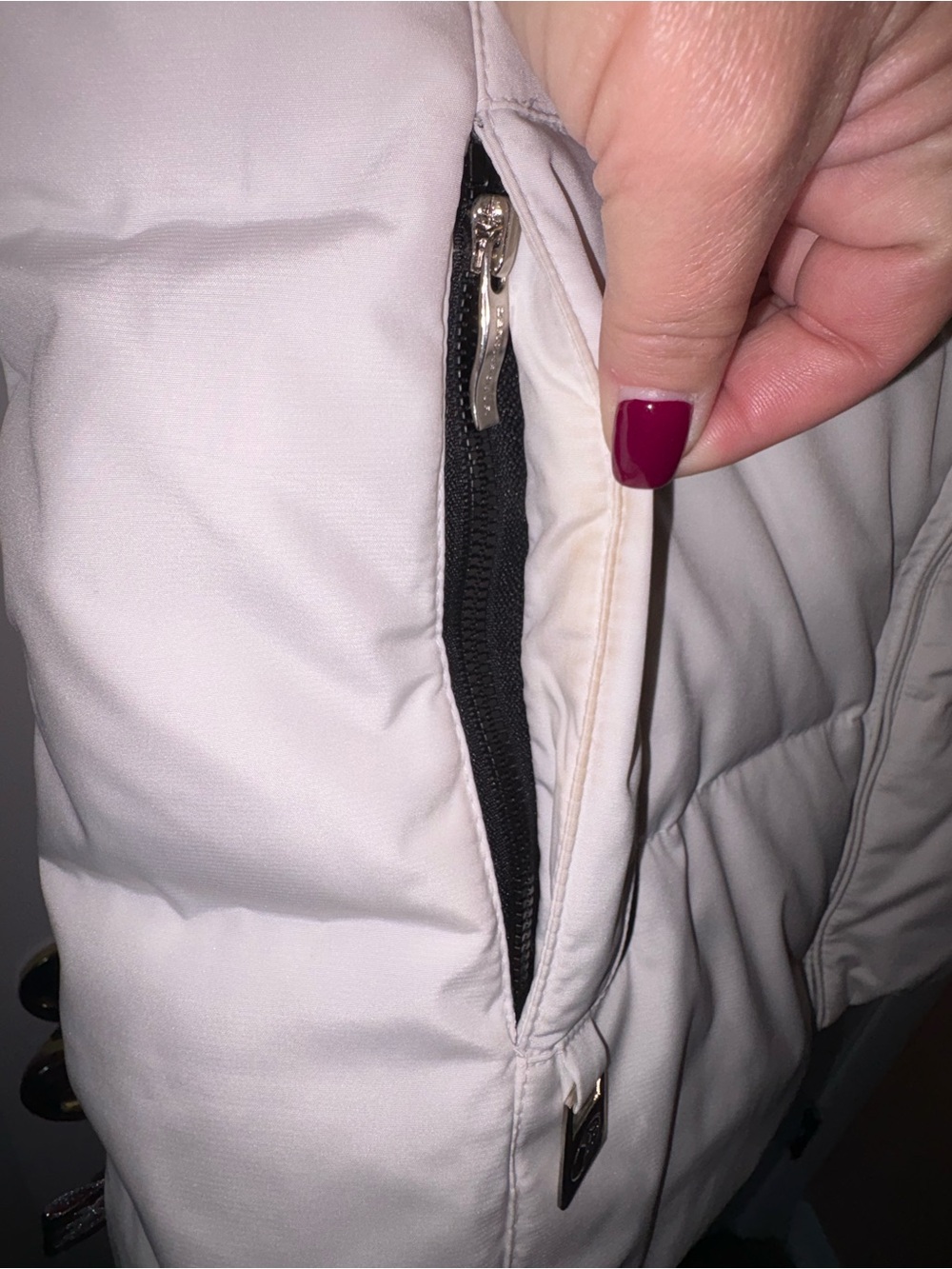 ZeroXposur White Puffer Jacket with Pink Stripe Accents - Picture 4 of 12